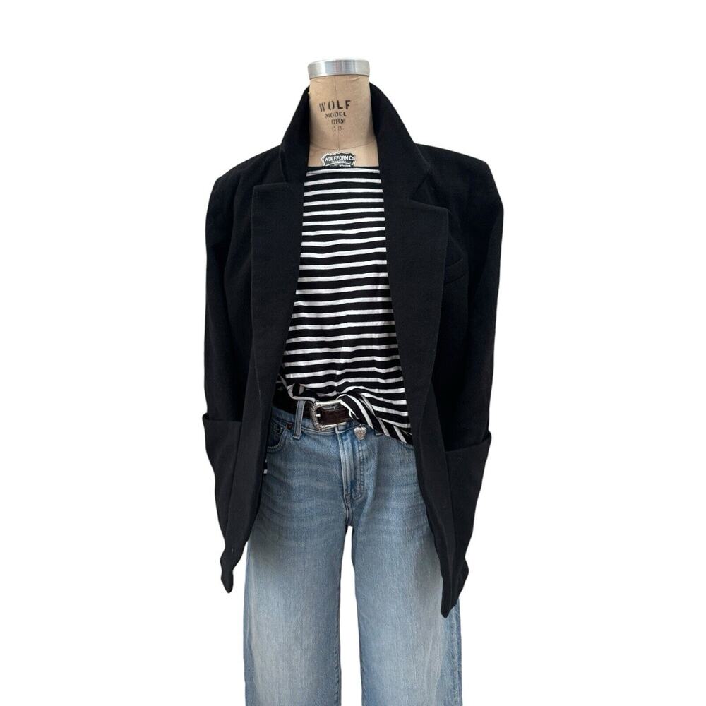 Vtg 80s Oversized Blazer Wool Cashmere Coat One Button Size Small EXPRESS